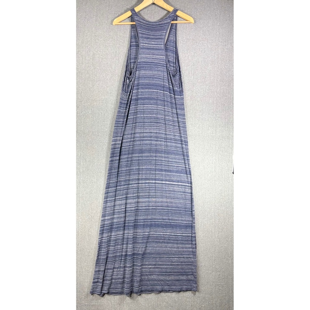 Vince Maxi Dress Women Medium Blue Striped Racerback Viscose Sleeveless Long